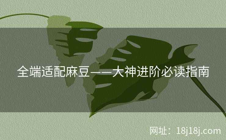 全端适配麻豆——大神进阶必读指南