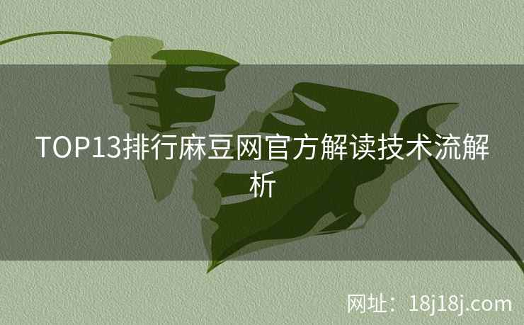 TOP13排行麻豆网官方解读技术流解析