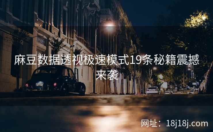 麻豆数据透视极速模式19条秘籍震撼来袭